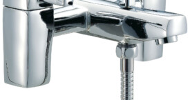 QL bath shower mixer provides showering options with a modern rounded yet angular style.
